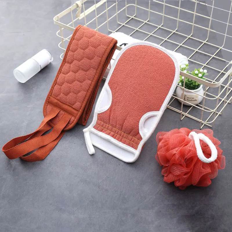 Bath Brushes Body Scrubber Bath Flower Gloves Bath Double-sided Strong Rubbing Back Bath Towel  Brush Shower Cleaning Tool