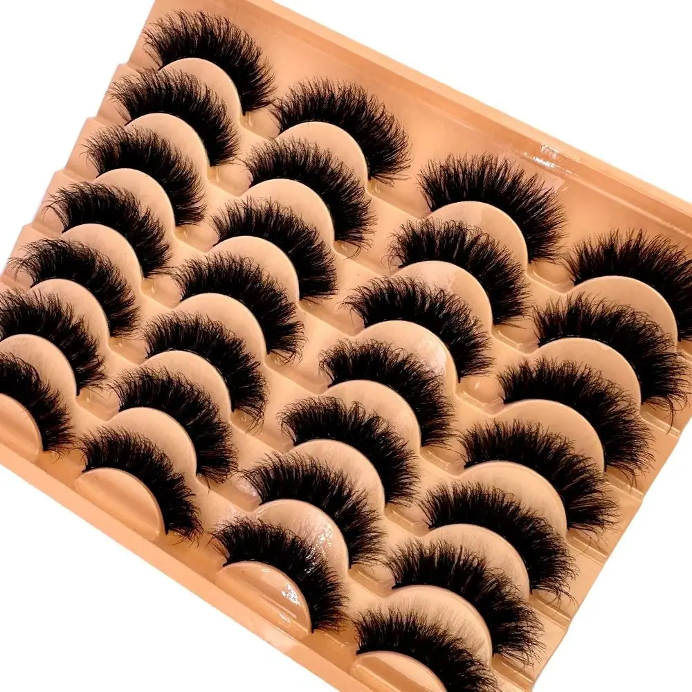 14/5D vison cils 100% sans cruauté cils réutilisables cils naturels vaporeux faux cils maquillage en gros bande moelleux chat cils