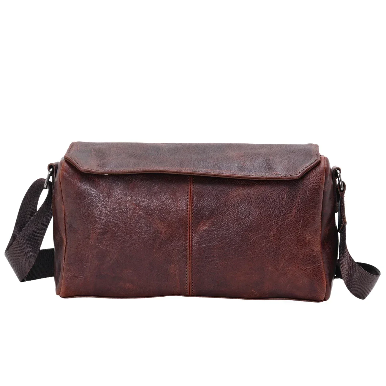 Men's Vintage Style Shoulder Bag Plant Tanned Cowhide Crossbody Bag for Casual Business Crossbody