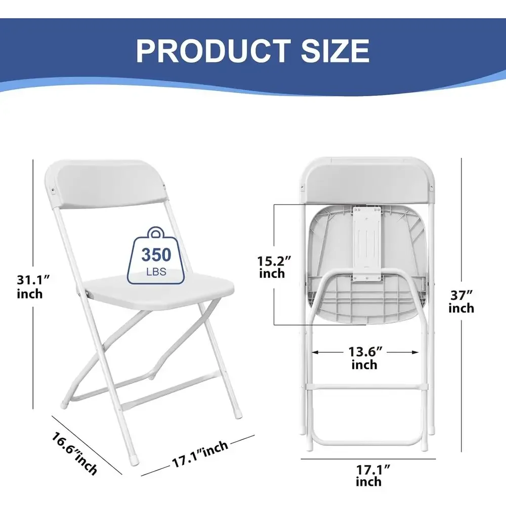 

Activity Product70-Pack White Folding Chairs, Durable Plastic For Outdoor And Indoor, 350lb Capacity, Portable For Events, Weddi