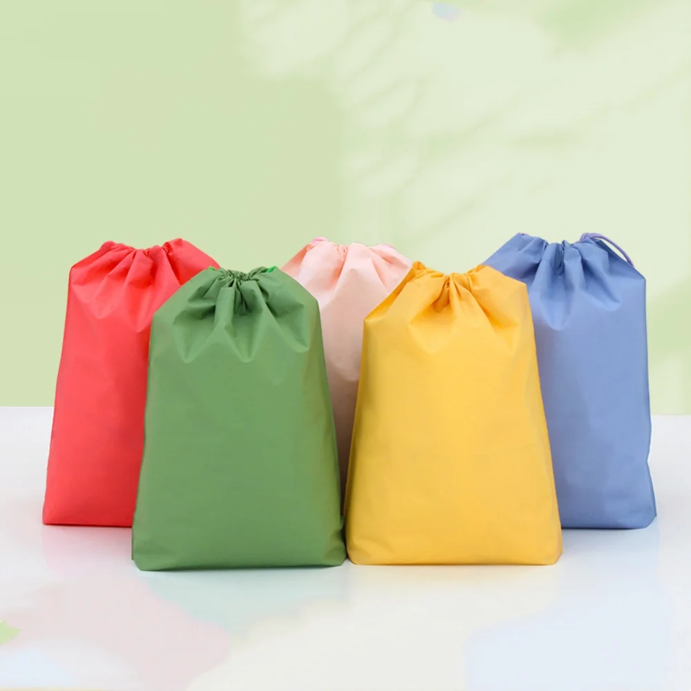 10 ชิ้นกระเป๋าเดินทางรองเท้า Drawstring กระเป๋าเก็บเสื้อผ้าที่มีสีสัน Drawstring Storage