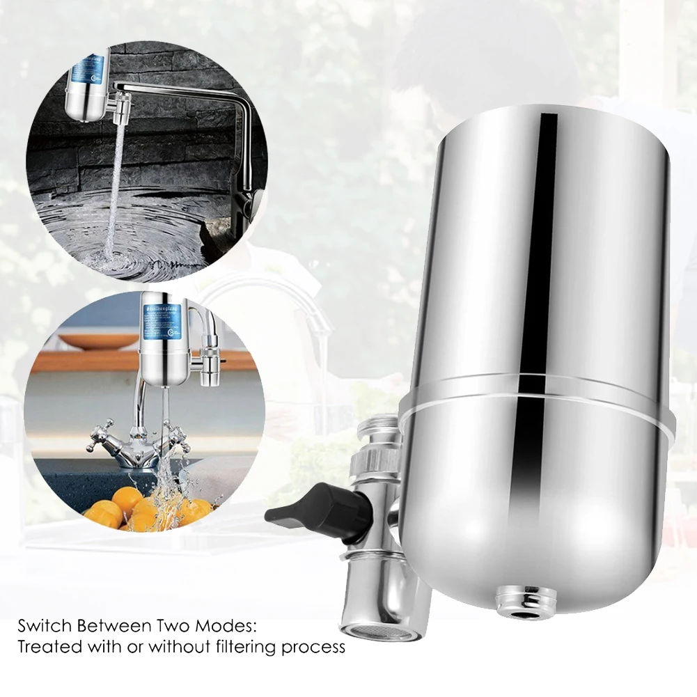 

6000L Faucet Water Filter Reduce Chlorine/Heavy Metals Faucet Mount Water Filtration System Dual Output for Tap Water