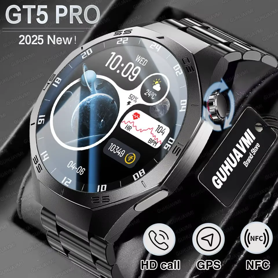 

Оригинальные GT5 PRO GPS Bluetooth Call Смарт-часы Мужчины AMOLED HD Экран Сердечного ритма NFC IP68 Водонепроницаемые спортивные умные часы Женские