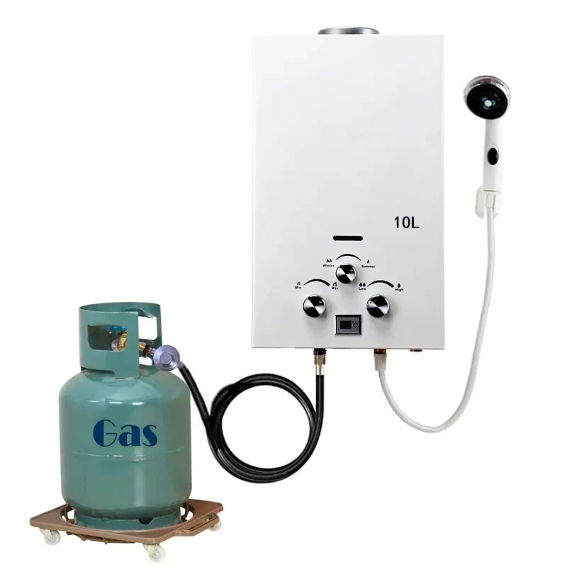 Outdoor Camping LPG Propane Butane Tankless Hot Bath Shower Instan Portable Gas Water Heater