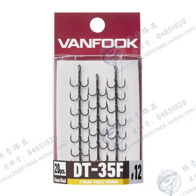 Imported From Japan with Original Packaging, VANFOOK DT-35 Thin Hook Bar, Three Hooks with Barbs, Micro Objects, Hard Bait Hook