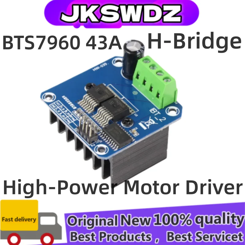 

EGBO H-Bridge High-Power Motor Driver Module, DIY Smart Car Current Diagnostic for Arduino, Double BTS7960, 43A, 1Pc