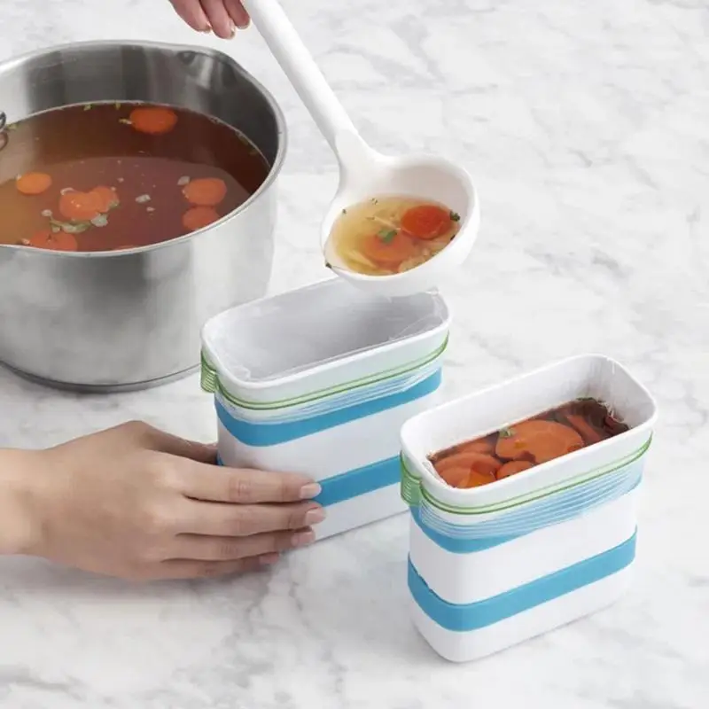 Fabricante de blocos de alimentos para freezer, 6 copos verticais, freezer, refeição de alimentos, saco de preparação, recipiente de freezer de alimentos, moldes para sopa, caldo