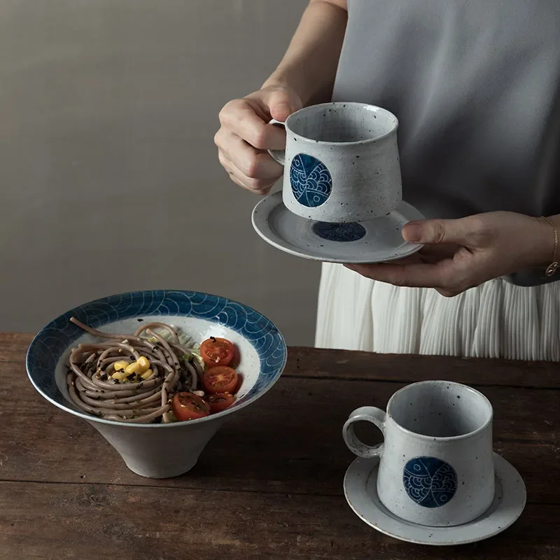 

Unique Cute Latte Coffee Cup Japanese Style Aesthetic Mug Water Tea Ceramic Cups And Saucers Creative Szklanki Porcelain Set