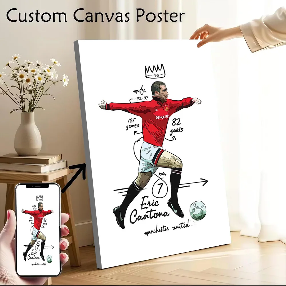 Eric Cantona Canvas Poster Customizable Pictures Wall Art Canvas Painting for Room Decorating Interior Decoration Wand Deko Home