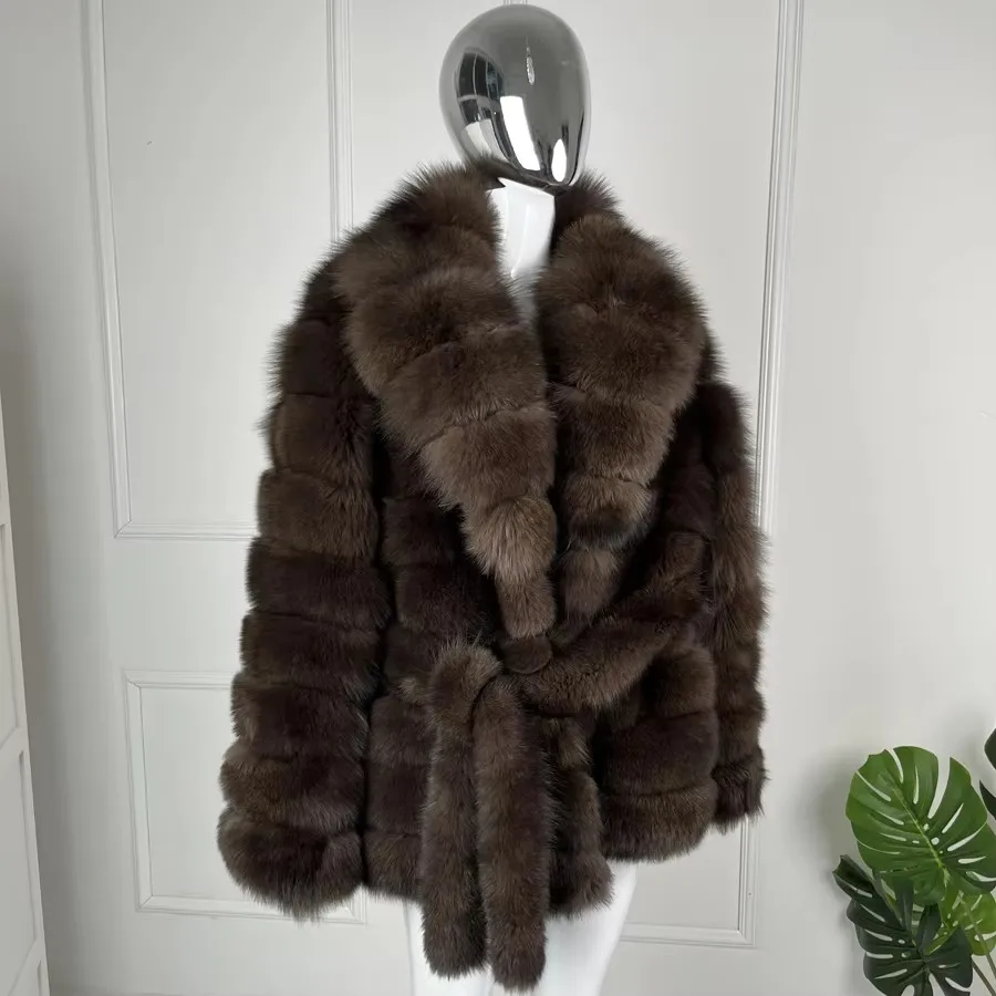 Genuine Fox Fur Coats Natural Fur Coat For Girls Winter Coats Woman Warm High Quality Luxury Real Fur Jackets