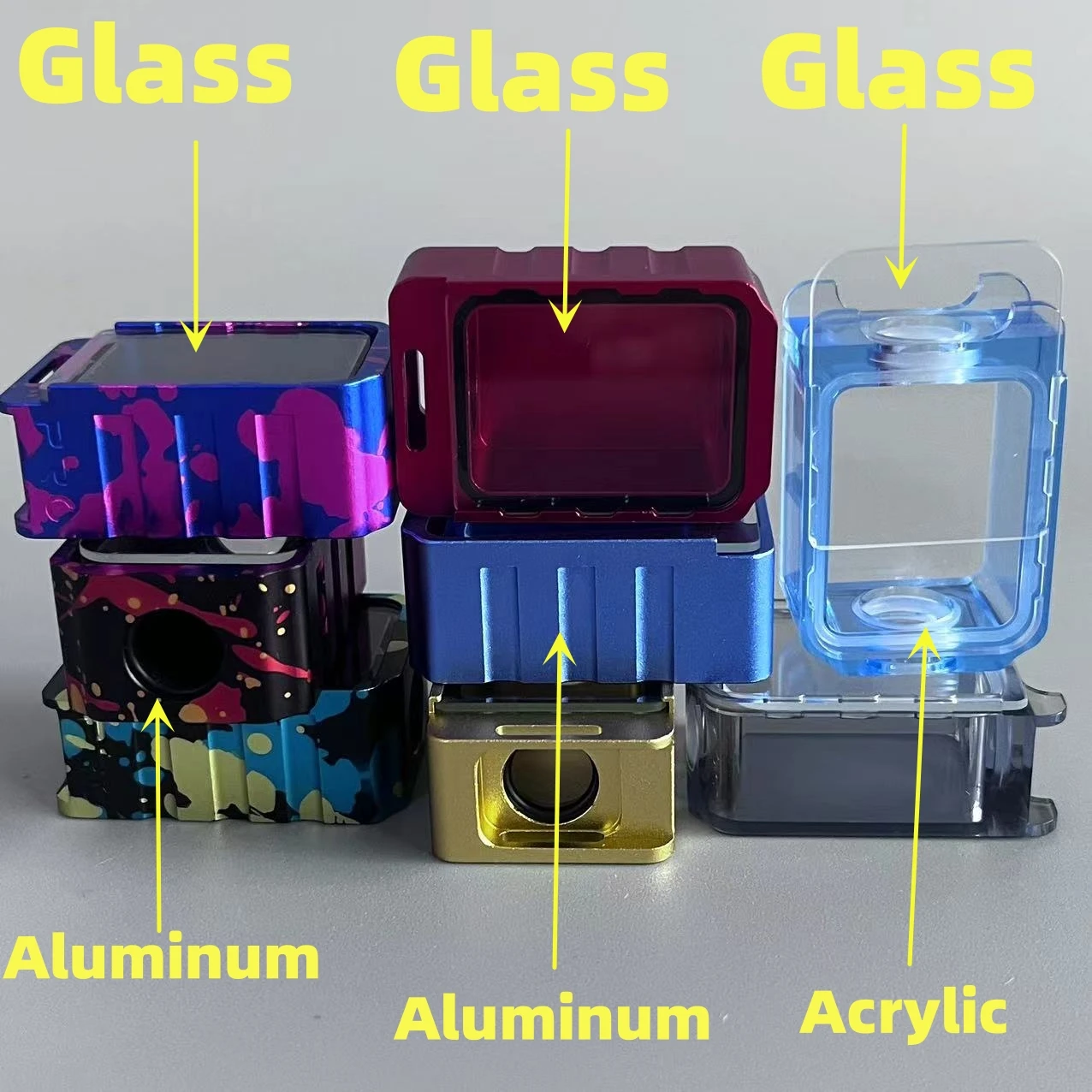 Acrylic boro Car Interior Decor metal tank Replacement with Glass Cover tools for prc xo kooroo boro automotive part - view 2