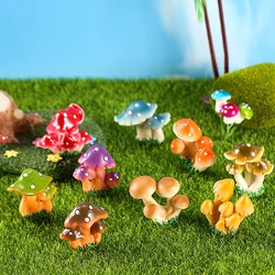 Simulation Mushroom Miniatures Fairy Garden Moss Terrarium Resin Crafts Decorations Garden Artificial Bonsai Landscape Ornaments