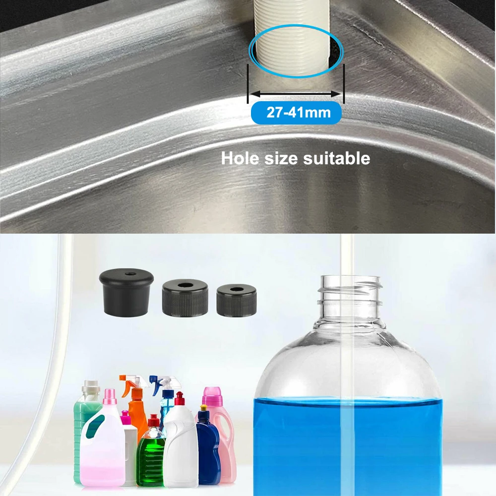 Kitchen Sink  Soap Dispenser Liquid Detergent Holder Hand Washing Dish Soap Pumps 304SS Head Dishwasher Deck Countertop Mounted image 6
