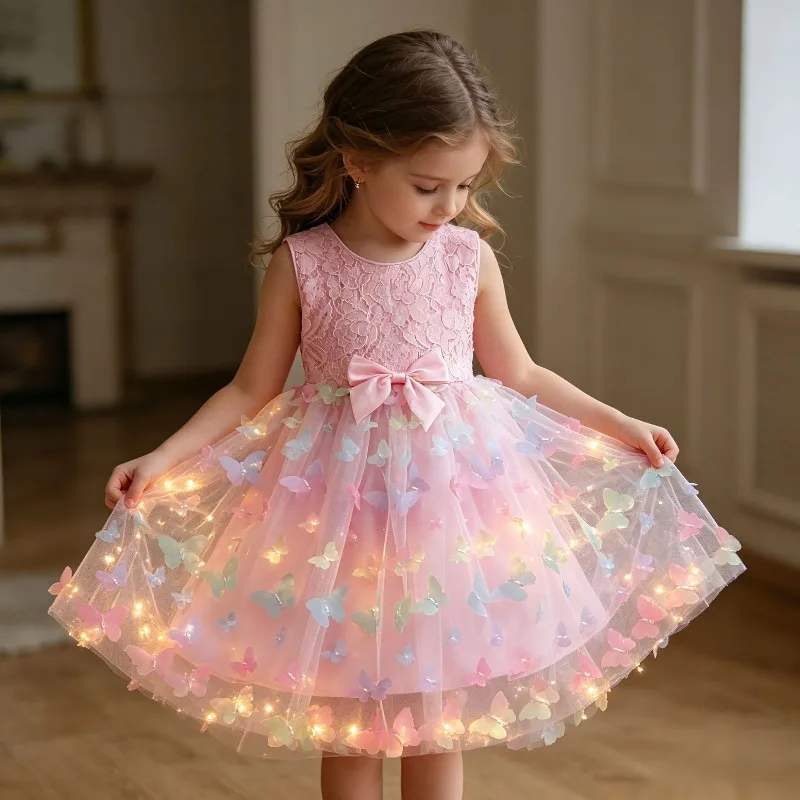 2026 Children's Day Performance Clothes Girls Lolita Princess Dress Baby Girl Birthday Party Dress 2-10T