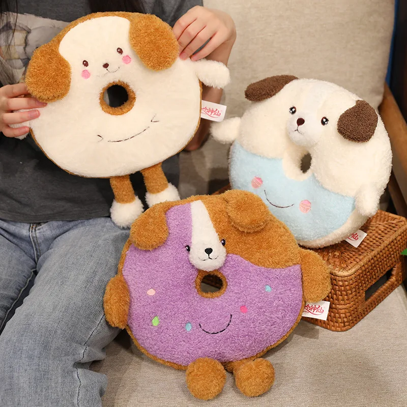 

Extra Soft Donut Dog Plush Pillow Couch Bed Office Cushion with Non-Slip Bottom Machine Washable Home Decor Gift