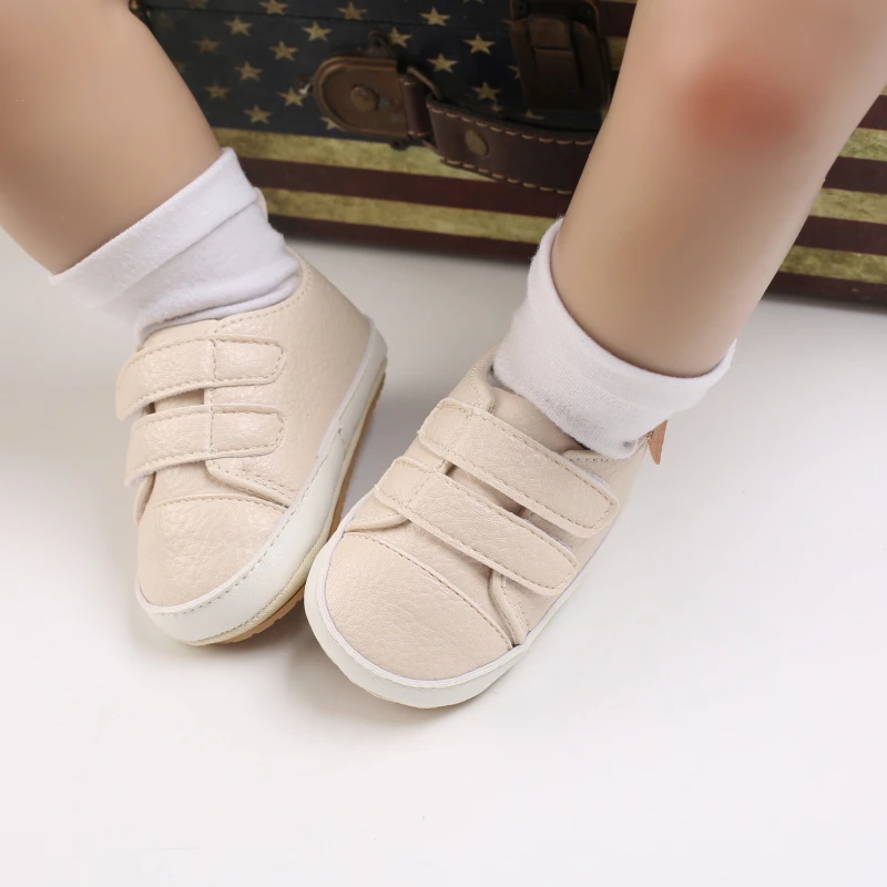 New 0-18M Newborn Baby Shoes for Boys and Girls Classic Sports Rubber PU Leather Multi Color First Walker Casual Sports Shoes