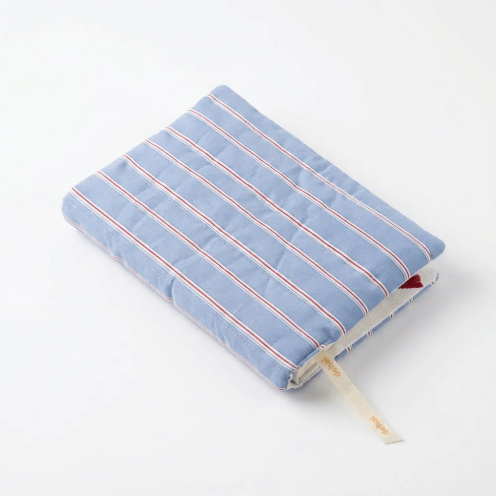 Korean Style Quilted Polka Dot Book Protector Stripe Reusable Fabric Book Cover Lightweight Soft Diary Book Jacket Office