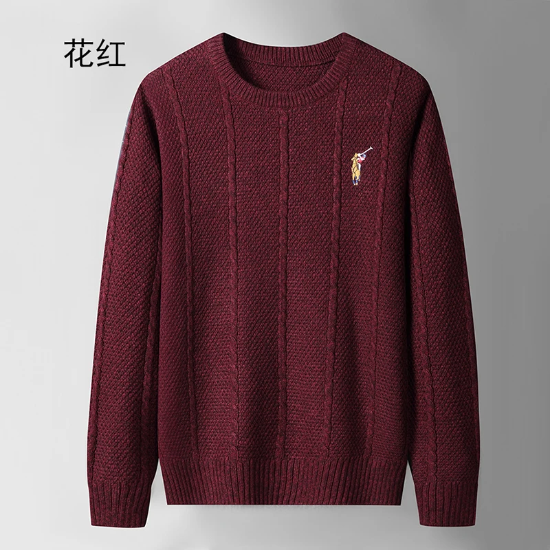 Knitted Pullovers Man Clothing Autumn O Neck Knitwear Mens Sweater Outwear Pattern Embroidery Top