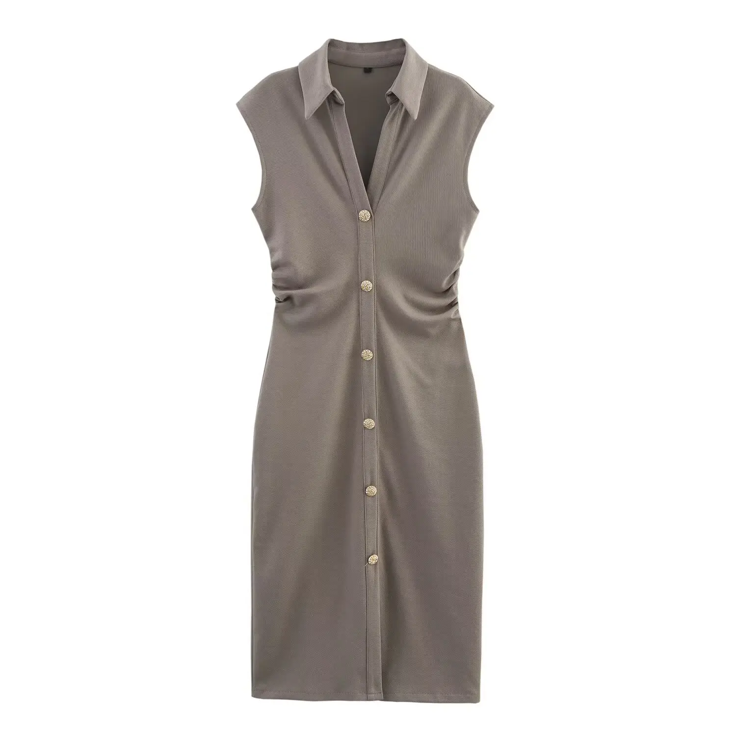 فستان حفلات صيفي أنيق مكشكش للسيدات لعام 2025، قميص ضيق بدون أكمام، بسيط وعصري