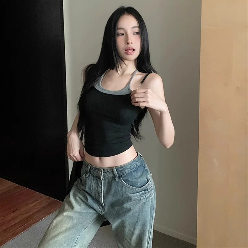 قميص بدون أكمام بقصة ضيقة مع وسادة صدر لصيف 2024 تصميم جديد بحزام متعدد الاستخدامات من Ele Ba Detail قطعة واحدة... #4