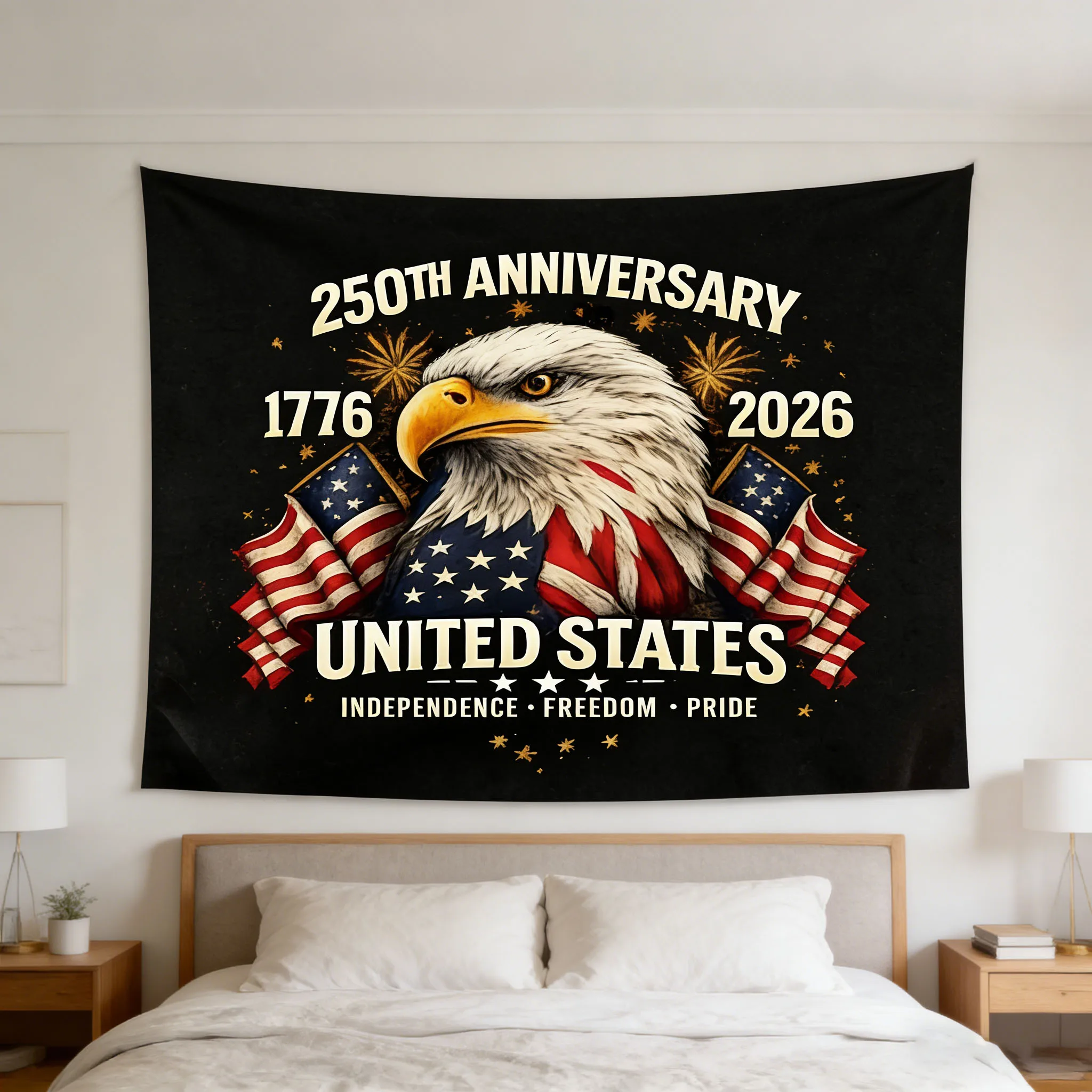American 250th Anniversary Celebration Tapestry Suitable For Bedroom Outdoor Party Independent Freedom Pride Gifts For Patriots