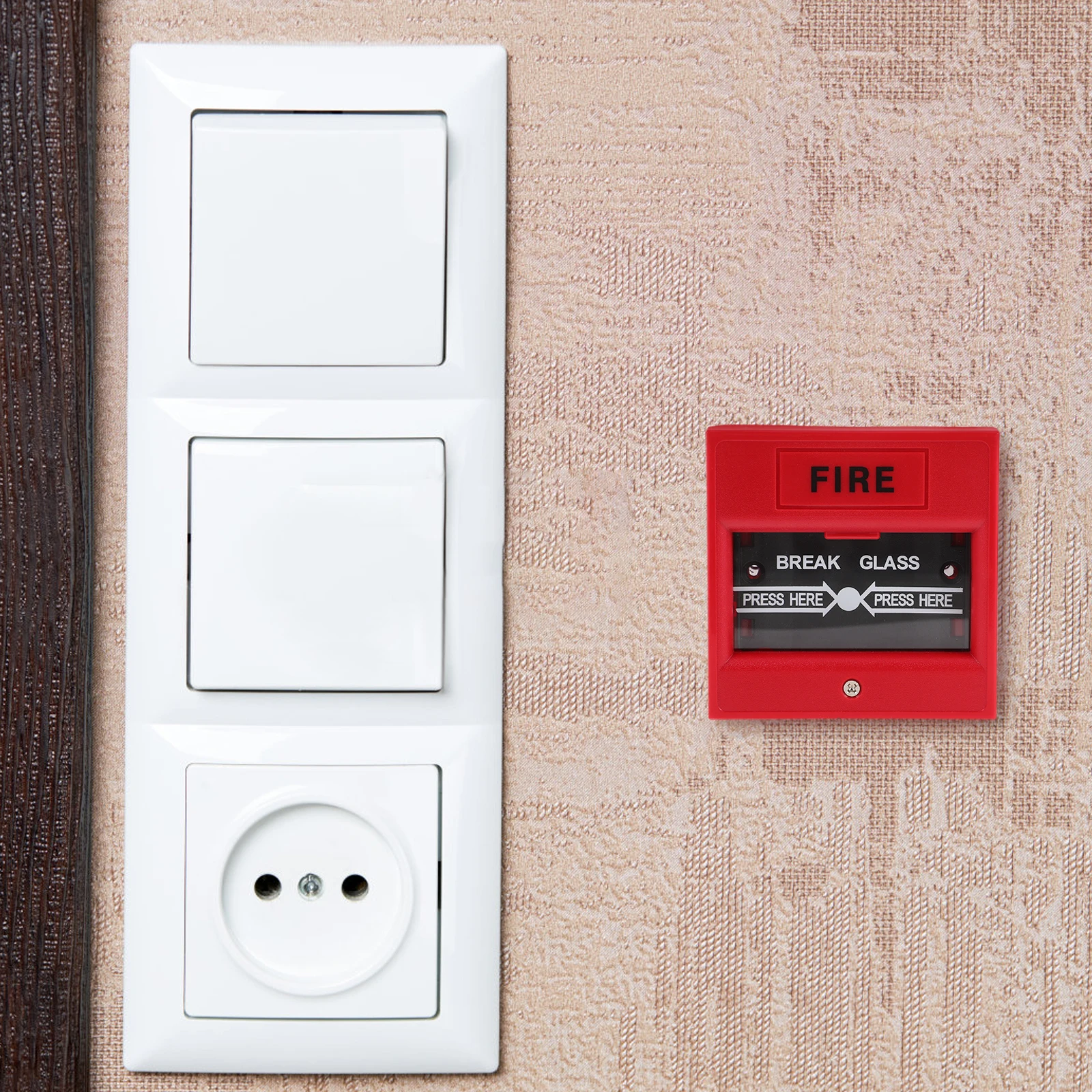

Glass Break Alarm Fire Exit Switch Emergency Door Release Manual Reset Button Durability Reliable Performance