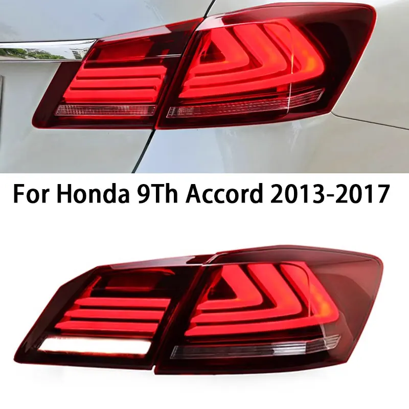 Car taillights For Honda Accord 9 LED Tail Light 2013-2017 Accord 9.5 Rear Fog Brake Turn Signal Automotive Accessories