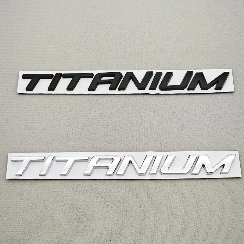 1pc 3D Metal Chrome Black Car Sticker TITANIUM Logo Rear Trunk Badge For Ford Ecosport Fiesta Focus Mondeo Edge Escape Kuga view 6