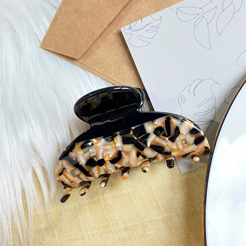 

2026 Новый высококачественный деликатный коготь для волос в стиле ретро, классический стиль, мраморные прожилки, ацетатные заколки для волос, аксессуары для волос для женщин и девочек