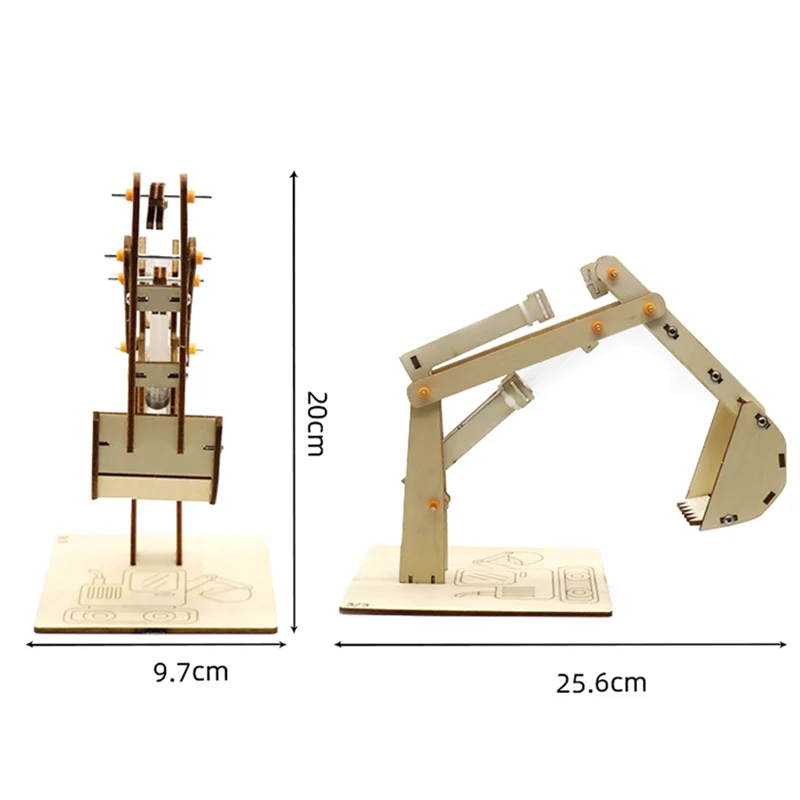 Escavadeira hidráulica hidráulica para estudante, ciência e tecnologia brinquedo, ciência e educação, diy