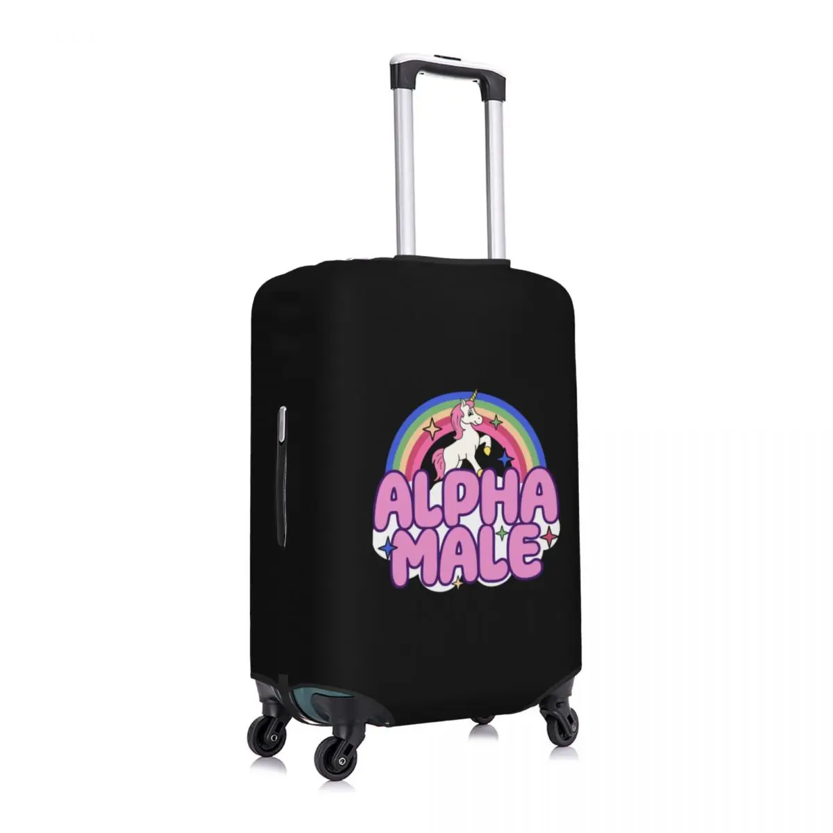 Custom Funny Alpha Male Unicorn Rainbow Luggage Cover Protector Dust Proof Travel Suitcase Covers