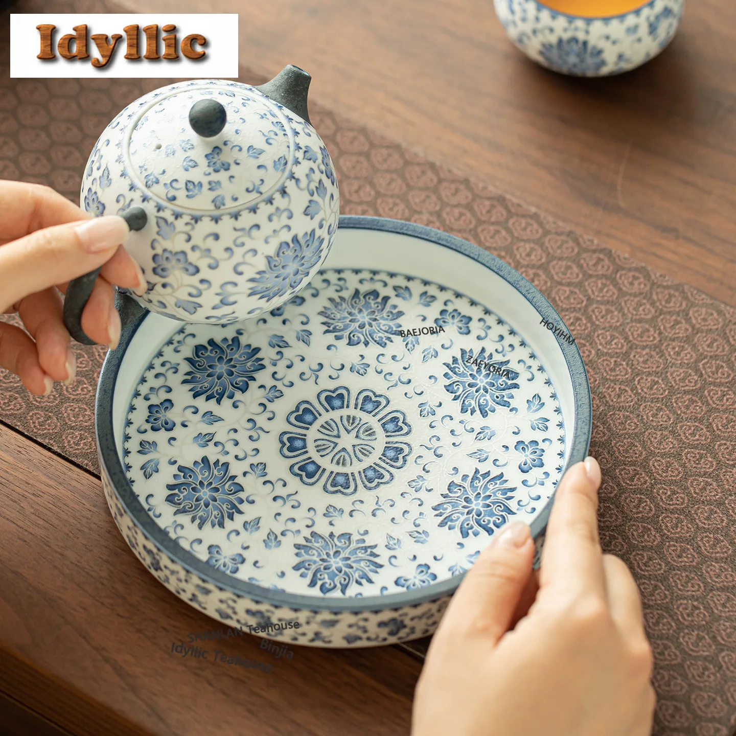 HOYIHM Handmade Silver Lotus Pot Bearing Holder Coffee Cup Base Dry Bubble Table Tea Tray Coasters Teaset Accessories Decoration
