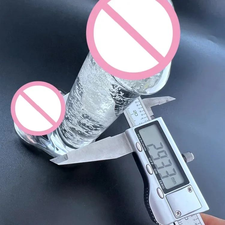 Glow-in-the-Dark Simulation Penis Glass Crystal Dildo Female Masturbation G-spot Anal Vaginal Orgasm Couple Sex Bdsm 145x37mm - view 4