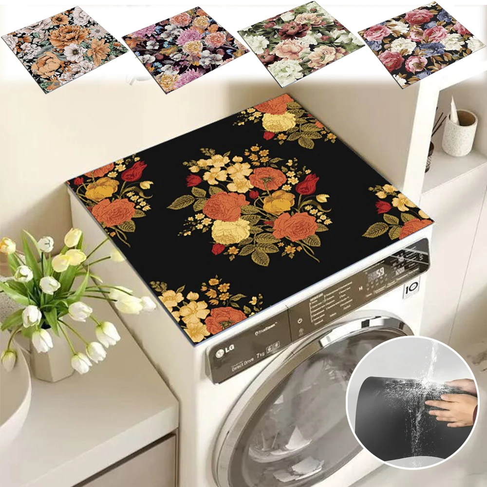 

Non-slip Washing Machine Top Pad Kitchen Drain Mat Quick-Dry Absorbent Protective Mat Dust Cover for Oven Microwave Refrigerator