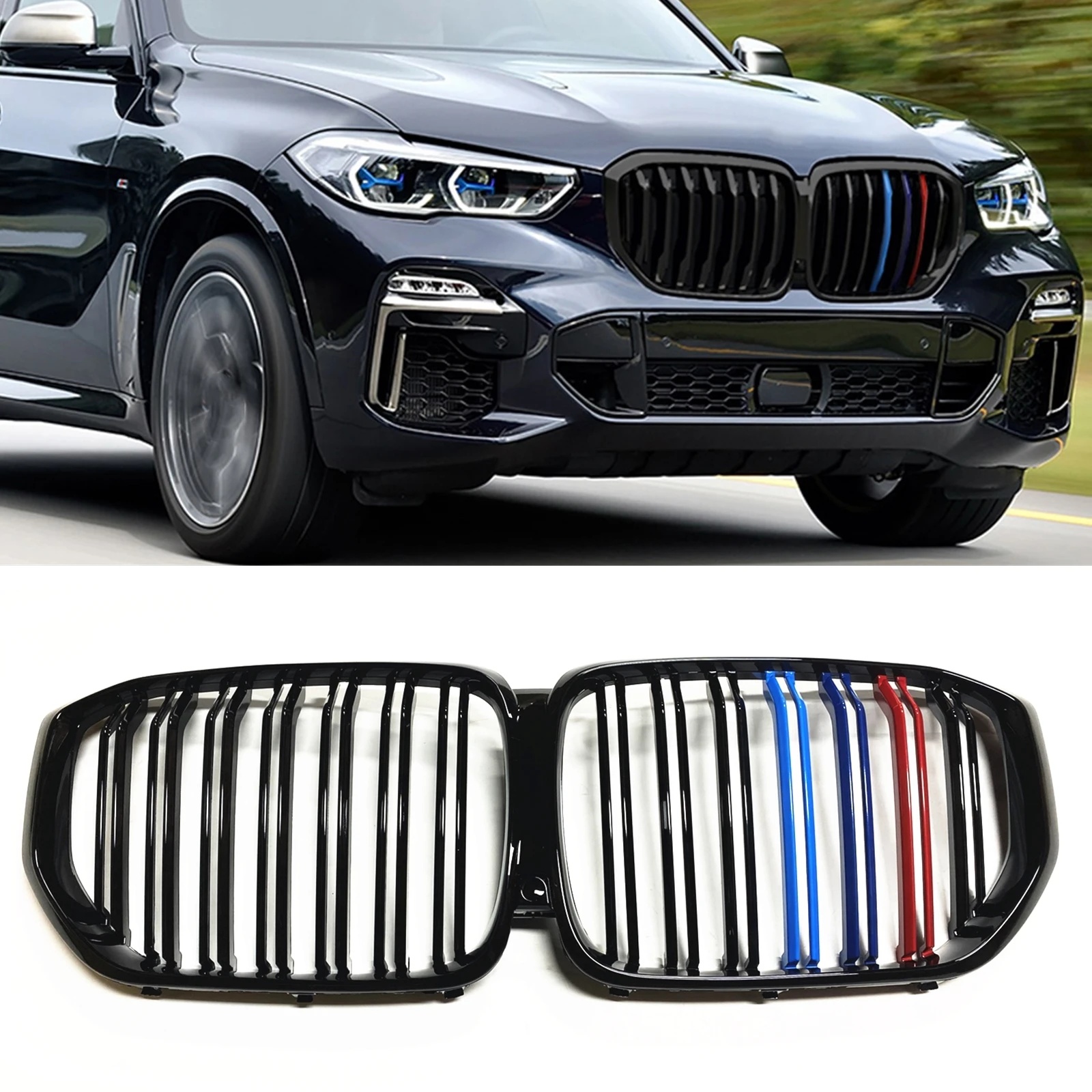 

Front Kidney Grille Racing Grill For BMW G05 X5 Series 2019-2023 30d 40i 50i M50d X5M X5 M F95 Car Upper Bumper Hood Mesh Grid