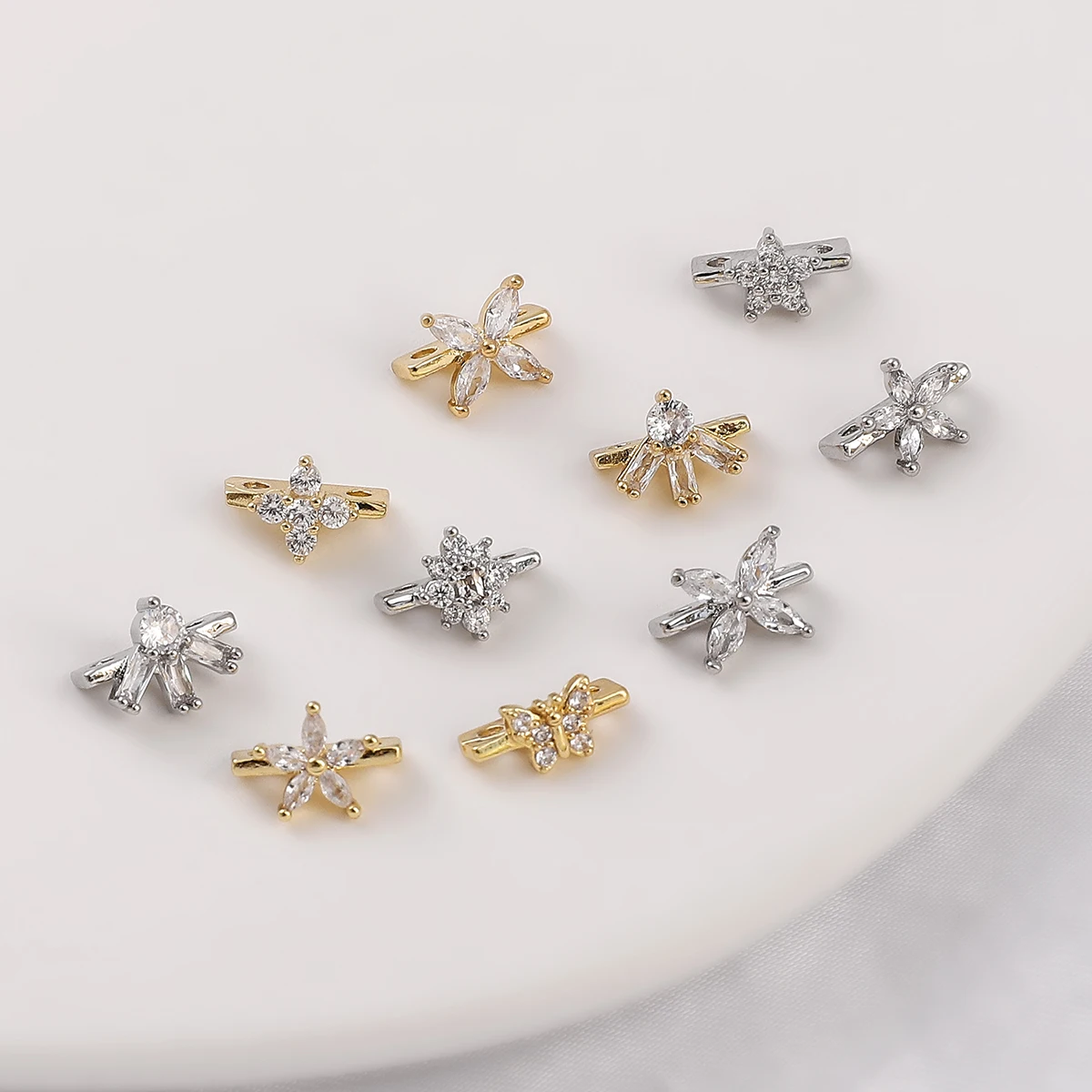 1pc 14K/Platinum Gold Coated Double Row Bead Partition Accessory DIY Handmade Beaded Bracelet Jewelry Material
