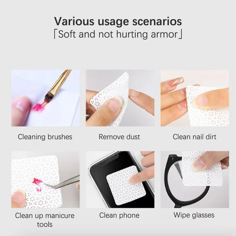 200 Teile/paket Nagel Reinigung Baumwolle Pads Fällt Nicht Ab Kleber Flasche Mund Abwischen Magie Wischen Nagel Baumwolle Pads Spezielle