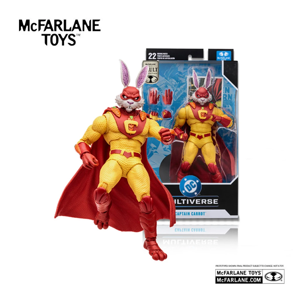 McFarlane Toys Colección McFarlane Vault Ola 2 DC Multiverse Capitán Carrot Figura de Acción de 7 Pulgadas Modelo Muñeco Kit de Garaje