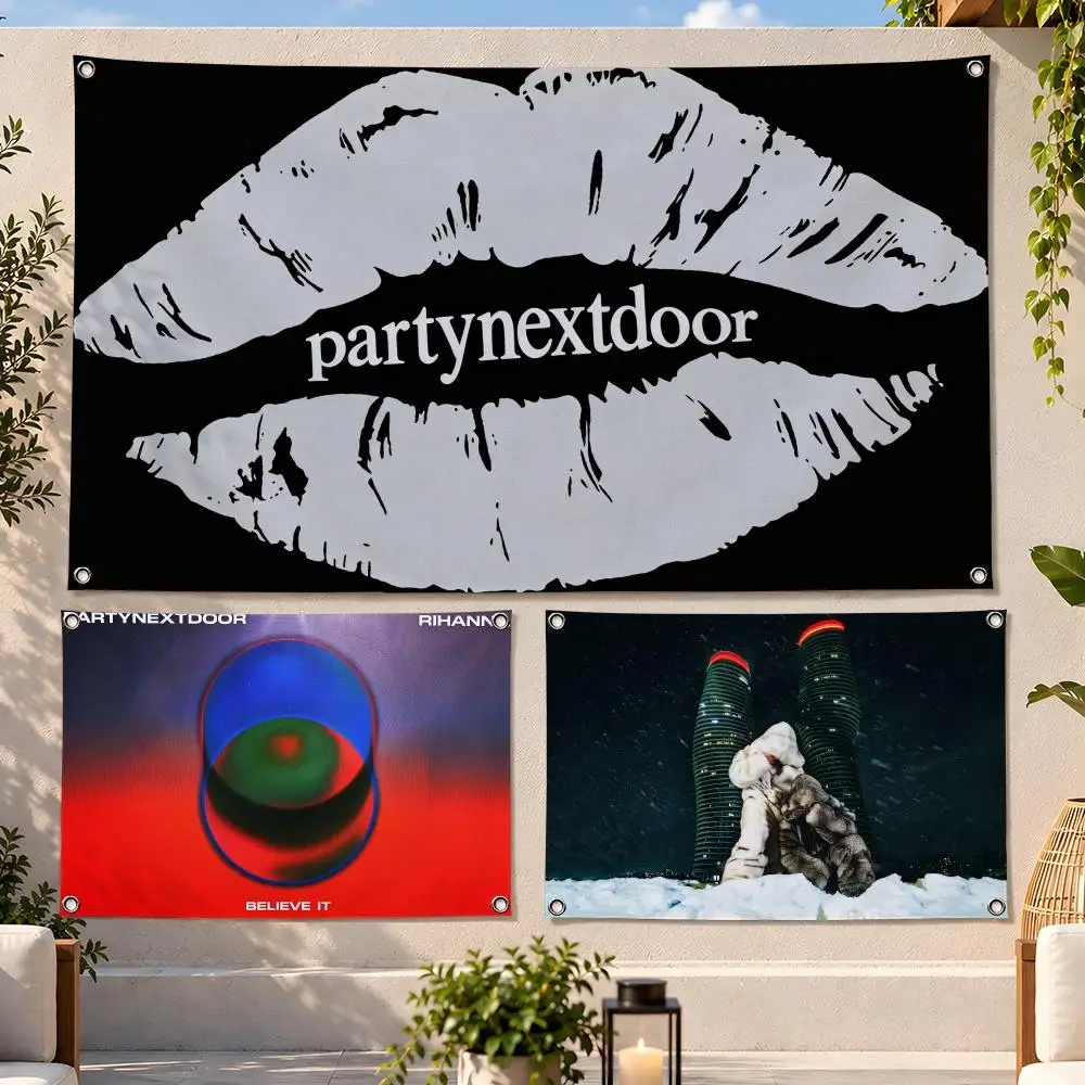 Singer Alt RnB PARTYNEXTDOOR Flags Fan Flag Banner Wall Hanging Outdoor Yard Camping Dorm Garage Party Home Decor Gift
