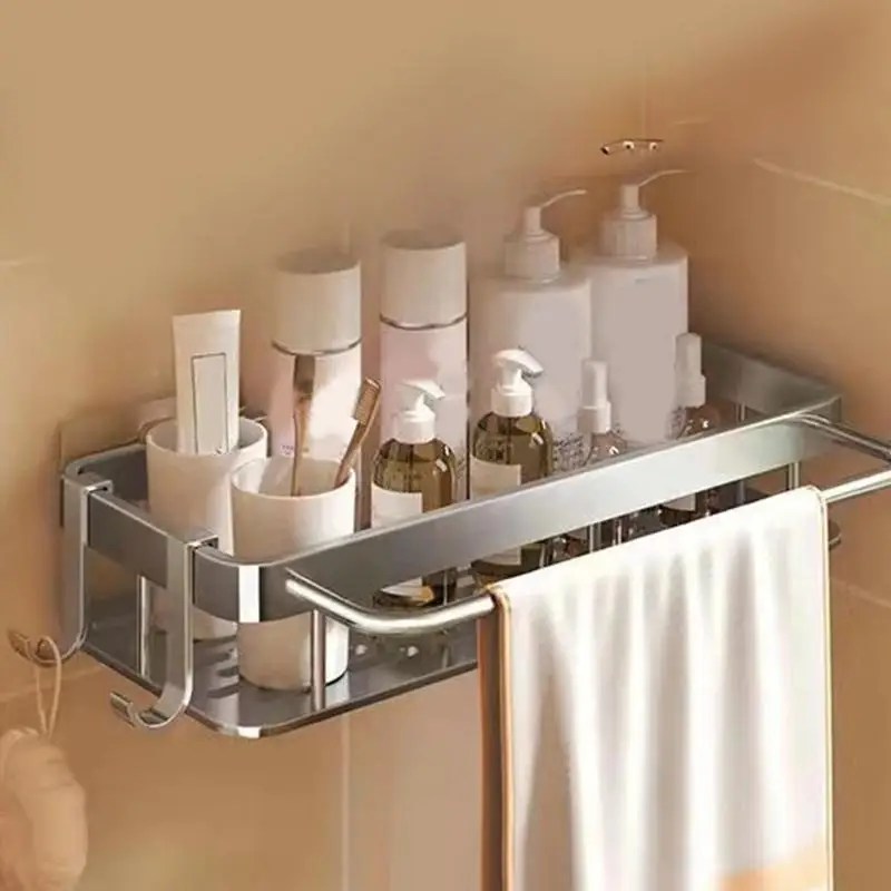 Estante de almacenamiento de cocina, herramienta de fregadero de aluminio, organizador de trapo de esponja, estante de drenaje autoadhesivo montado
