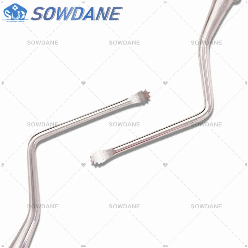 Cuillère Dentaire en Acier Inoxydable à Double Extrémité, Embout Dentelé avec Scie, pour Implant Dentaire