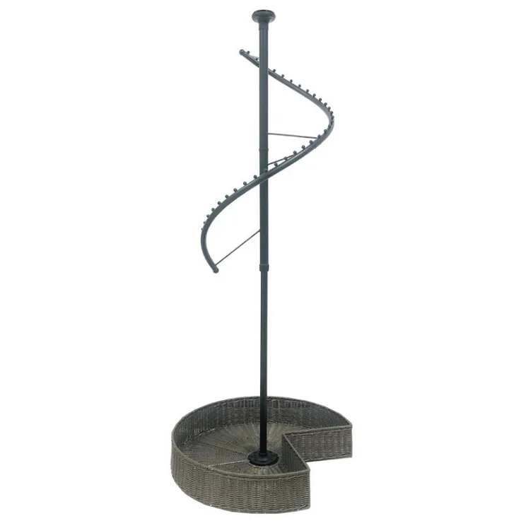 

Hot-selling Standing Closets Coat Hanger, Wardrobe Corner Clothes Spiral Rack Floor to Ceiling with Basket