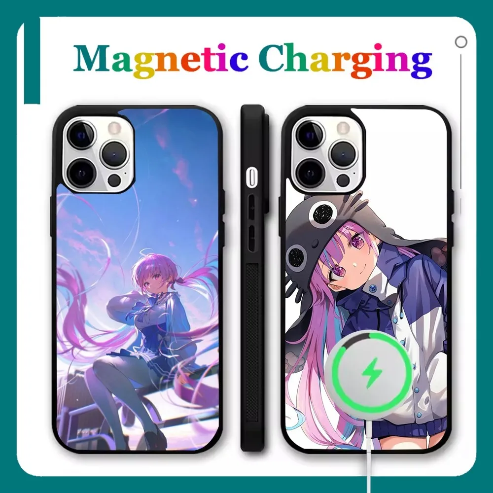 

Minato Aqua Neko Phone Case For iPhone 16,15,14,13,12,11,Pro,Max,Plus,Mini,SE New Magsafe Magnetic Wireless Charging