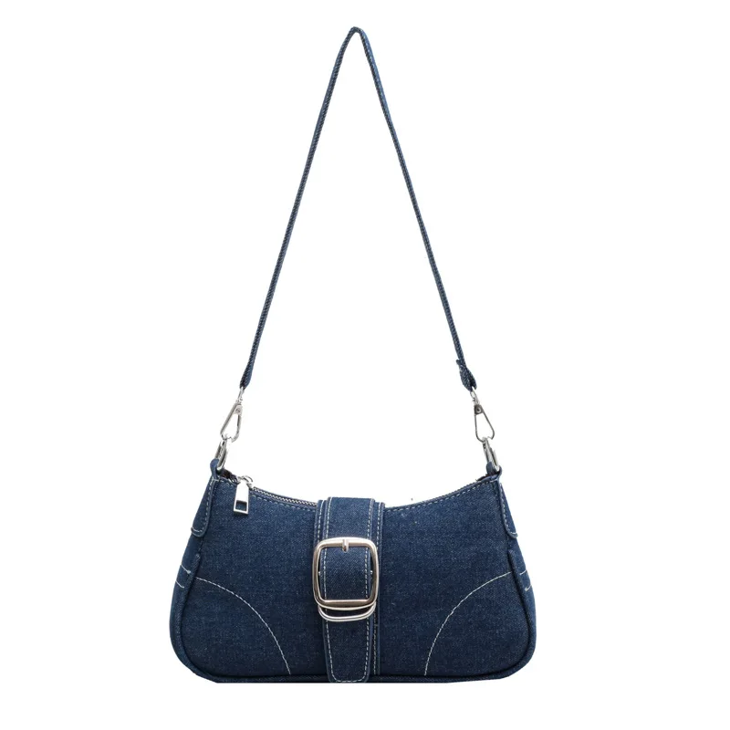 Denim Women\'s Bag 2024 Summer New Shoulder Armpit Bag Fashion Hundred Canvas Bag High Quality Chain Ladies\' Handbags