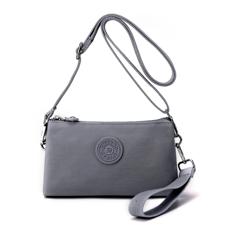 Bolso de hombro de tela de nailon para mujer, Mini bolso de hombro bordado, monedero de bolsillo femenino Han