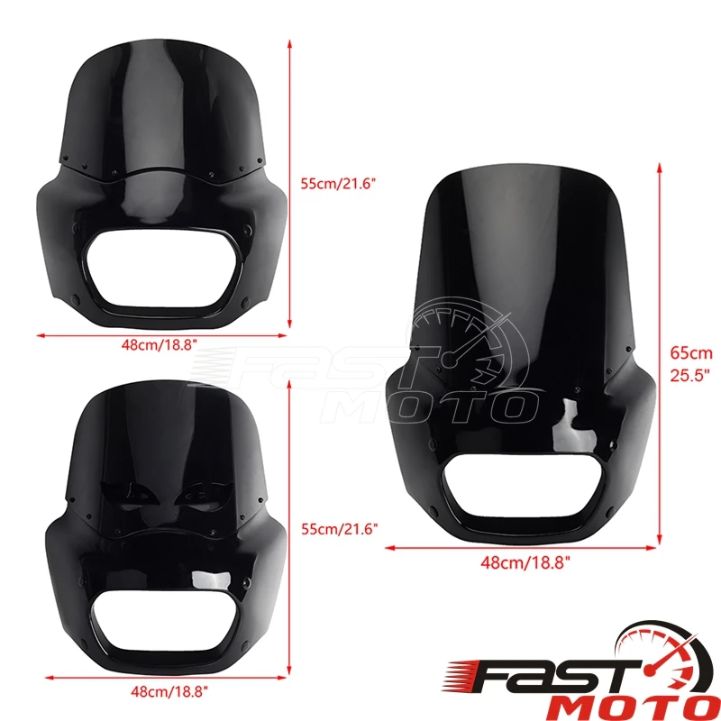 Motorbike Windshield Fairing For Harley Softail Fat Bob FXFB 18-19 Fat Bob 114 FXFBS 18-up Headlight Cowl Guard Cover Windscreen