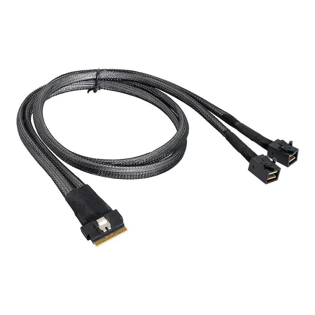 CYDZJimier PCI-E Ultraport Slimline SAS Slim 4.0 SFF-8654 8i 74pin to Dual SFF-8643 4i Mini SAS HD Cable PCI-Express