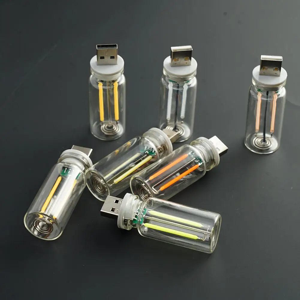 5V Car Night Light LED Filament Lamp Portable Lighting Plug Play USB Lamp Decorative Atmosphere Lamps For Environmentled Lights