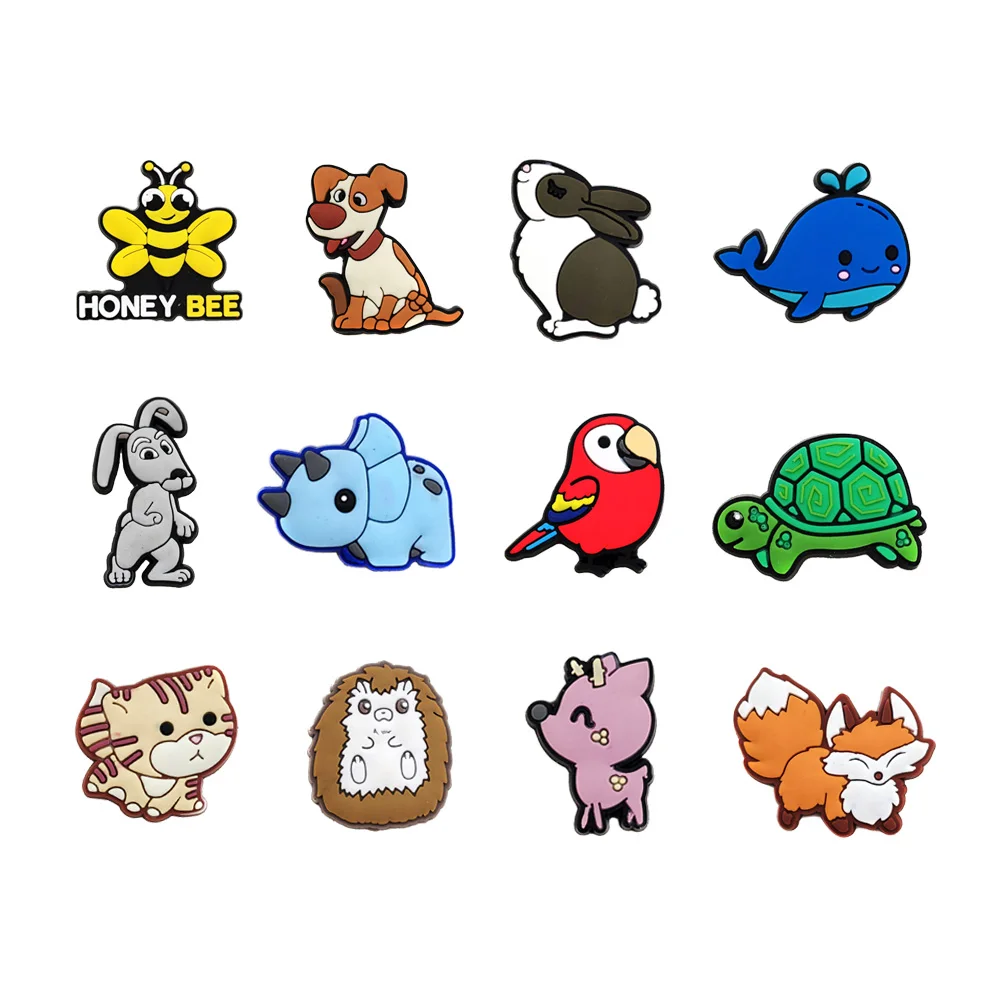 Cute 1pcs cartoon animal dinosaur DIY shoe charms garden Accessories buckle fit clogs sandals pins decorate kids gifts