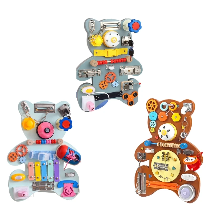 

B2EB Versatile Bear Activity Board Improve Finger Dexterity and Cognitive Abilities